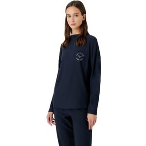 Emporio Armani Dames, sweater van viscose fleece, sweatshirt, marineblauw, S