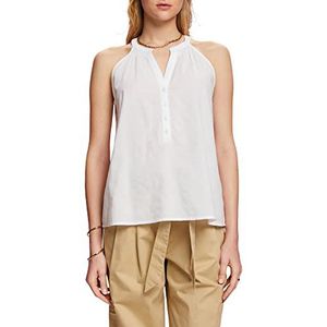 ESPRIT Mouwloze blouse, 100% katoen, wit, XXS