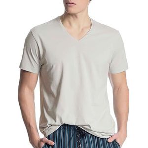 CALIDA Heren Remix Basic V-hals T-shirt, fog, 46/48 NL