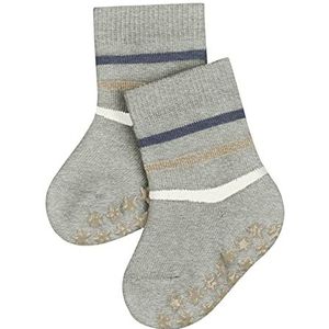FALKE Uniseks-baby Stopper sokken Multi Stripe B HP Katoen Noppen op de zool 1 Paar, Grijs (Wool Grey Melange 3824), 74-80