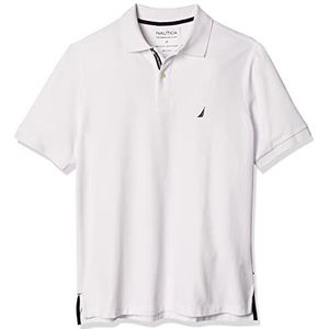 Nautica Men's Classic Fit Short Sleeve Solid Performance Deck Polo Shirt, Bright White, LT Tall