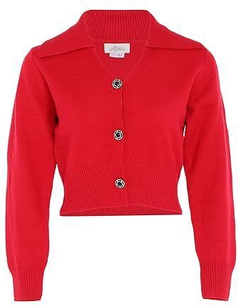 aleva Gebreid vest  rood