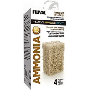 Fluval Ammoniak remover, filterinzetstuk voor de Fluval Flex en Spec aquaria, 4-pack