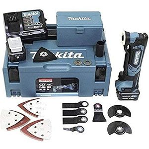 Makita TM30DSMJX5 accu-multifunctioneel gereedschap 12 V max. / 4,0 Ah, 2 accu's, oplader, MAKPAC + 41-delig accessoireset turquoise; zwart incl. assortiment hulpmiddelen