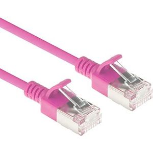 ACT CAT6a Netwerkkabel, U/FTP LSZH LAN Kabel Dun 3.8mm Slimline, Flexibele Snagless CAT 6a Kabel Met RJ45 Connector, Voor Gebruik In Datacenters, 5 Meter, Roze - DC7405