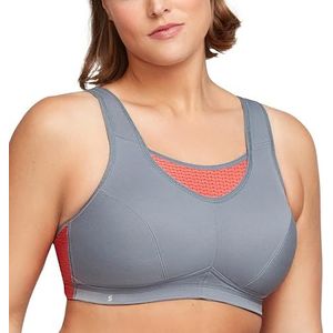 Glamorise Hoogwaardige sportbeha voor dames, grijs/koraal, 75C