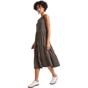 Street One - Jerseyjurk - Bruin - Dames - Mouwloos - Volants