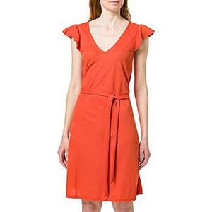 Vila ViWandera damesjurk met V-hals, korte jurk, Burnt Ochre, S