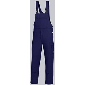 BP Workwear Basic 1482-060-10 tuinbroek - stoffen bretels met rubberen inzetstuk - zakken voor kniebeschermers - puur katoen - vaste pasvorm - maat: 29 - kleur: donkerblauw