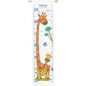 Vervaco Meetpatroon Giraffe Aida kruissteekverpakking, wit, 18 x 70 x 0,30 cm