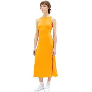 TOM TAILOR Denim Dames 1036606 jurk, 31684 Bright Mango Orange, L, 31684 - Bright Mango Orange, L