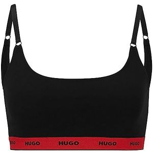 HUGO Dames Twin Bralette Stripe, Zwart, M