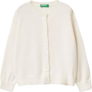 United Colors of Benetton Gebreid vest voor meisjes en jongens, Wit, 3 Jaar