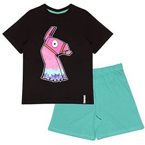 Fortnite Leuchten im Dunkeln Korte pyjama's set, Kinderen, 122-176, Schwarz/Teal, Officiële Koopwaar