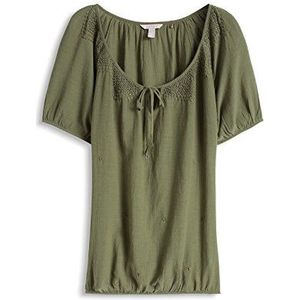 ESPRIT dames Regular Fit blouse van lichtgewicht katoen-crèpe in Carmen Style 064EE1F014