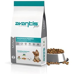 Avantis Pet Mini, Voeding voor volwassen honden van kleine rassen, 2 kg, voedsel met drievoudige werking, bevordert het immuunsysteem en de spijsvertering, sterk verteerbaar met kip, groenten en rijst