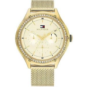 Tommy Hilfiger Dames analoog Japans Quartz horloge met roestvrijstalen band 1782655, Goud