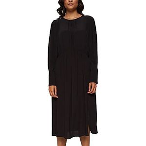 ESPRIT Midi-jurk van crêpe met LENZING ™ ECOVERO™, zwart, 38