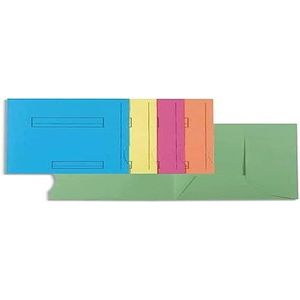 Exacompta 335000E Pack met 50 archiefmappen Super, 2 kleppen, karton 210 g/m², praktisch en robuust, voor DIN A4, 50 stuks, gesorteerd op kleur