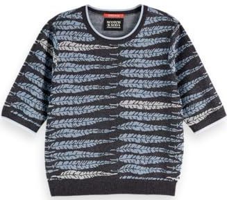 Scotch & Soda - Lurex Jacquard - Gebreid T-shirt - Dierenprint