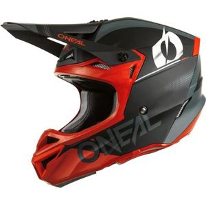 O'NEAL | MX Enduro Motocross Helm | 2 Shells & 2 EPS voor extra veiligheid, ABS shell, rubberen neus bescherming | 5SRS Haze Polyacrylite V.22 Adult | Zwart Rood | L