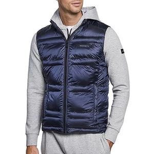 Hackett London Heren HS Feather Gilet, Blauw (marine), S, Blauw (zwart), S