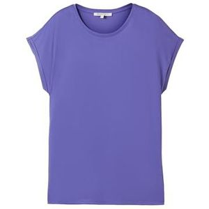 TOM TAILOR Denim Basic T-shirt voor dames, van viscose, 35362 - Vibrant Purple, L