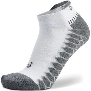 Balega Unisex zilver No Show Silver Compression Fit Performance No Show Athletic Running Sokken voor mannen en vrouwen (1 paar), zwart, groot (pak van 1), Wit/Weelderige Tuin, L