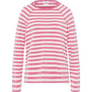 BRAX Dames Style Carina gestreept shirt met lange mouwen in thermokwaliteit sweatshirt, Icd Rose, 42