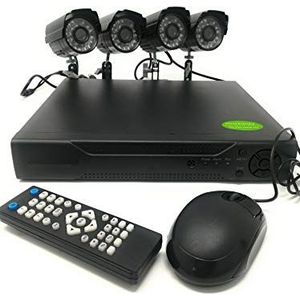 Saldi CCTV-N videobewakingsset met infrarood camera's Dvr voeding, 4 kanalen