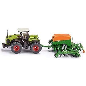 siku 1826, Class Xerion Tractor with Amazone Cayenna 6001 Seeder, 1:87, Metal/Plastic, Green, Opening filling flap on seeder