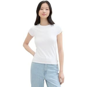TOM TAILOR Denim T-shirt voor dames, 20000 - wit, M