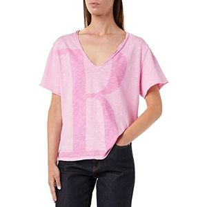 Replay Dames W3781 T-shirt, 307 Candy PINK, L, 307 Candy pink, L