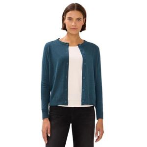 Cecil - Vest - Dull Teal Blue Melange - Knoopsluiting