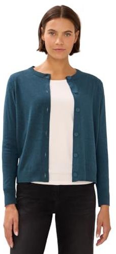 Cecil - Vest - Dull Teal Blue Melange - Knoopsluiting