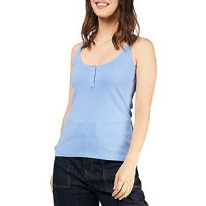 People Tree Dames Soki Rib Vest, Korenbloem Blauw, 8