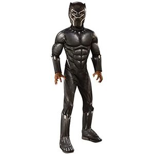 Rubie's Officieel luxe kostuum Black Panther, Avengers, kindermaat L, 8-10 jaar, lichaamslengte 147 cm