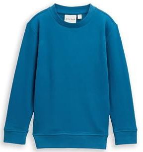 TOM TAILOR - Sweatshirt - Blauw - Effen - Lange Mouw