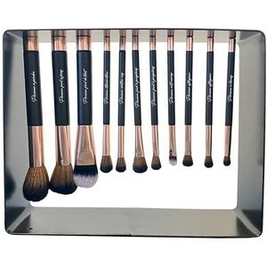 COSMETIC CLUB, SC0664, set van 11 make-upborstels, innovatief magnetisch ontwerp met zwartroze houder, zachte en duurzame synthetische borstelharen, nauwkeurige en gelijkmatige toepassing