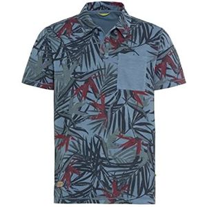 camel active Poloshirt met korte mouwen voor heren met allover-print, donkerblauw, S