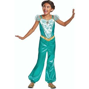 Disney Official Classic Princess Jasmine Costume Kids, Aladdin Costume Kids, Princess Jasmine Dress Up for Girls Fancy Dress Outfit, Arabian Princess Costume, Costume for Girls M