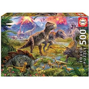 KD Toys 15969 Educa Borras Dinosaur Gathering 500 Piece Jigsaw Puzzle, Multi