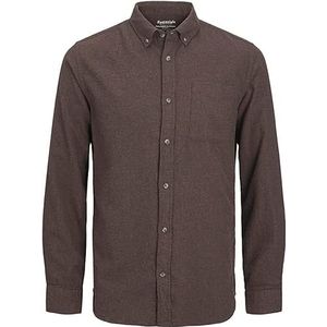 Bestseller A/S Heren JJECLASSIC Melange Shirt LS SN hemd, Seal Brown, S, bruin, S