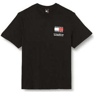 Tommy Jeans Heren TJM Slim Essential Flag TEE EXT, zwart, XS, Zwart, XS