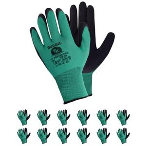 TK Gloves BUDGIE 12 paar werkhandschoenen, beschermende handschoen van acryl, gecoat met zacht latexschuim (10)