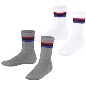 ESPRIT Unisex Kids Tennis Stripe 2-Pack Duurzaam biologisch katoen dun patroon 2 paar sokken, meerkleurig (assortiment 0050), 27-30 (2-pack), meerkleurig (assortiment 0050).