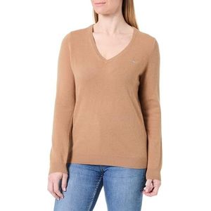 Extra fijne lamswolmix met V-hals, Warm kaki., XS