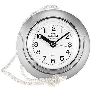 MPM Silver Bathroom Clock Badkamerklok, zwembadklok, keukenklok, dit horloge is een geschikte tijdweergave in een omgeving met hoge luchtvochtigheid of natheid, 135 x 135 x 41 mm