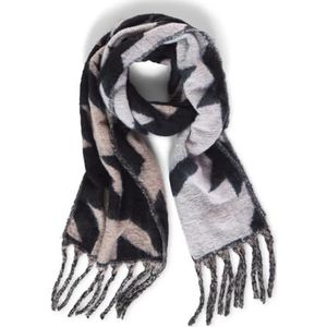 STREET ONE Dames A572156 sjaal met patroon, zwart, A, zwart, A