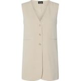 Pieces - Gilet - Sandkleur - Polyester - Mouwloos